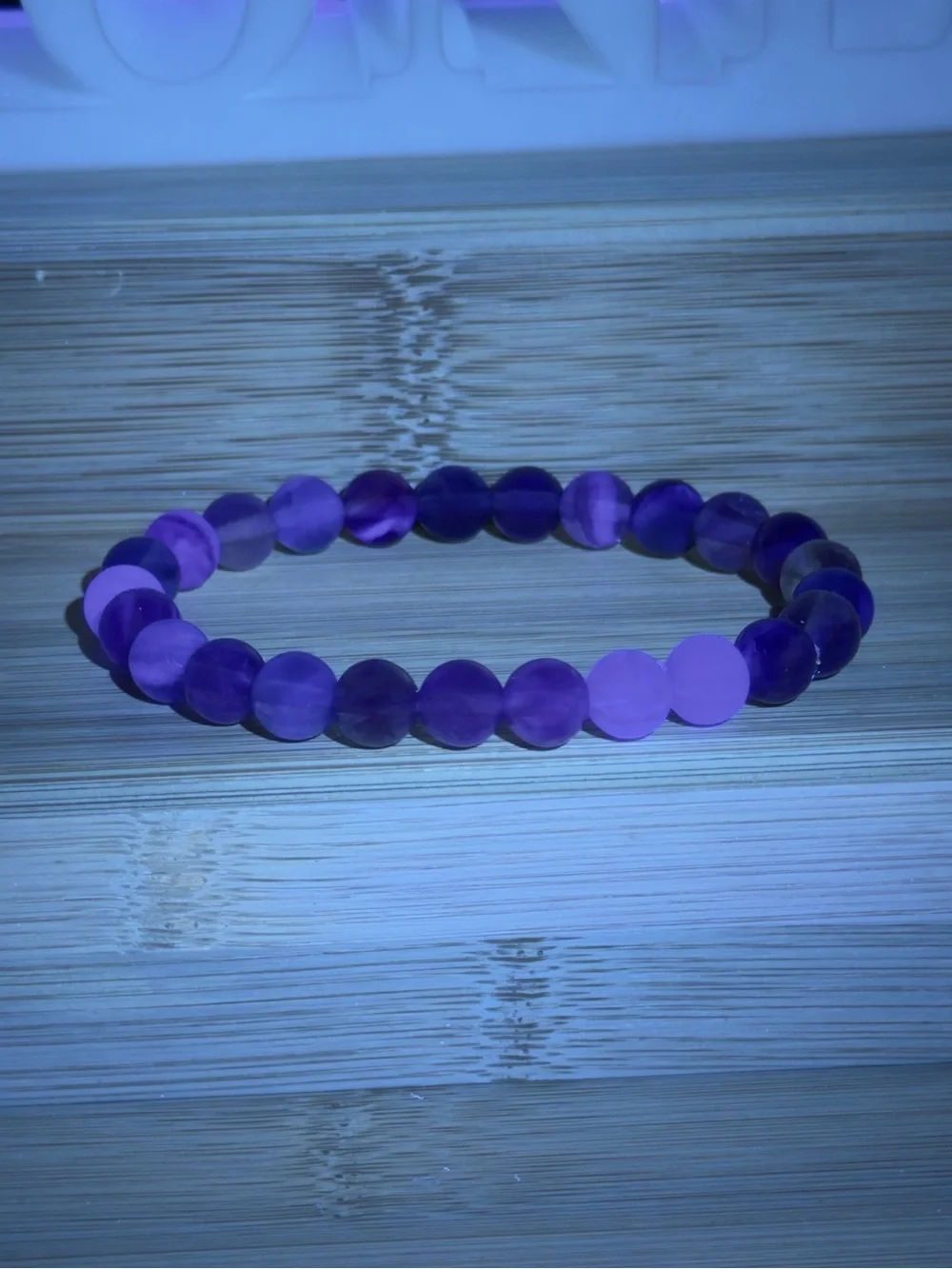 UV Fluorite Beaded Stretch Bracelet
